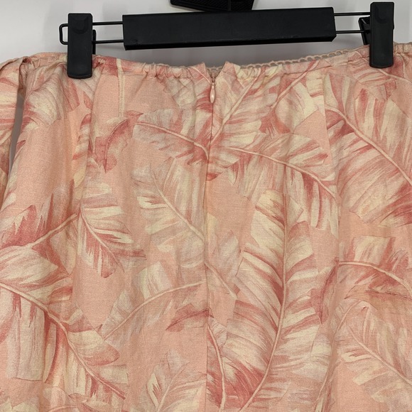 Show Me Your Mumu Iva Wrap Skirt Linen Blend Leaf Print Tie Waist - Picture 9 of 12